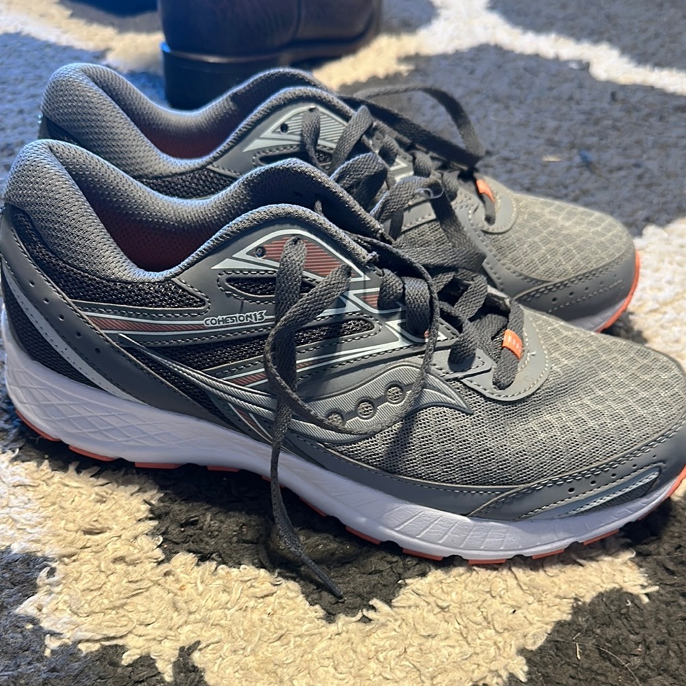 Saucony Gray and White Athletic Shoes